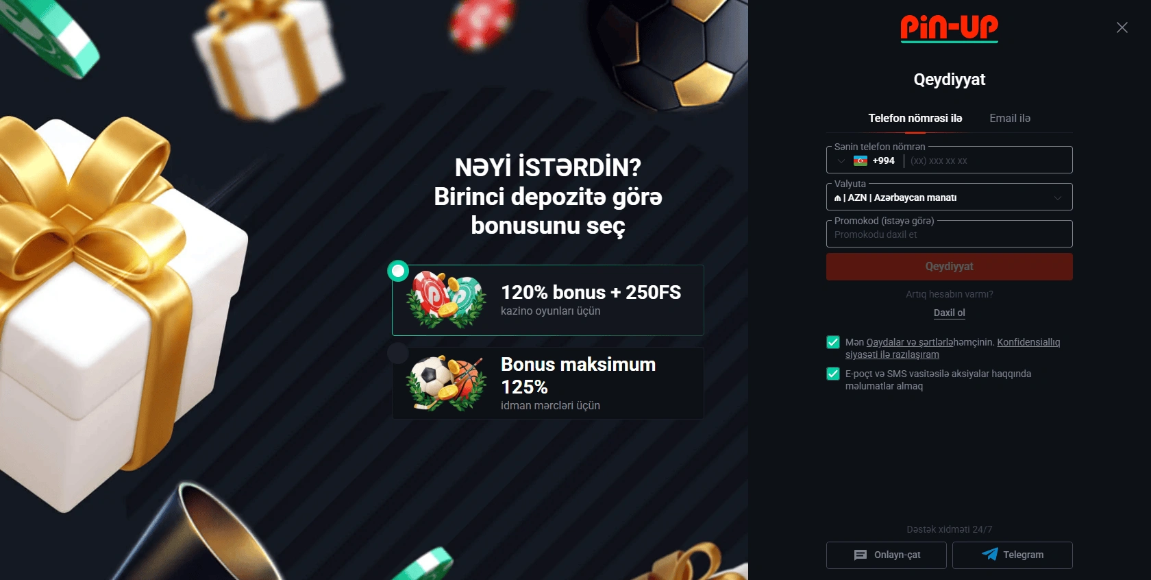 Pin Up Casino giriş haqqında əsas məlumatlar